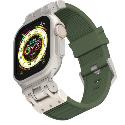 For Apple Watch Ultra 2 Ultra 49mm / 9 8 7 45mm / 6 5 4 SE (2023) SE (2022) SE 44mm / 3 2 1 42mm Silicone Strap Striped Watch Band