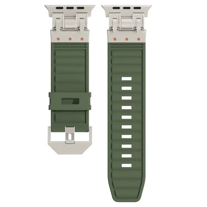 For Apple Watch Ultra 2 Ultra 49mm / 9 8 7 45mm / 6 5 4 SE (2023) SE (2022) SE 44mm / 3 2 1 42mm Silicone Strap Striped Watch Band