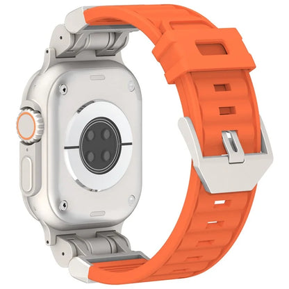 For Apple Watch Ultra 2 Ultra 49mm / 9 8 7 45mm / 6 5 4 SE (2023) SE (2022) SE 44mm / 3 2 1 42mm Silicone Strap Striped Watch Band