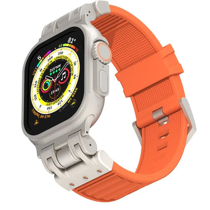 For Apple Watch Ultra 2 Ultra 49mm / 9 8 7 45mm / 6 5 4 SE (2023) SE (2022) SE 44mm / 3 2 1 42mm Silicone Strap Striped Watch Band