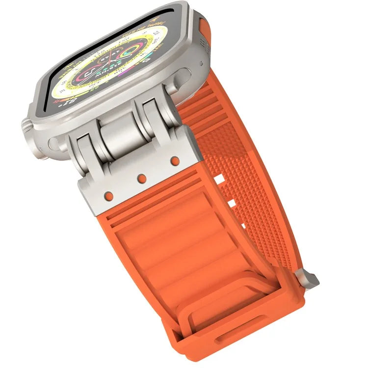 For Apple Watch Ultra 2 Ultra 49mm / 9 8 7 45mm / 6 5 4 SE (2023) SE (2022) SE 44mm / 3 2 1 42mm Silicone Strap Striped Watch Band