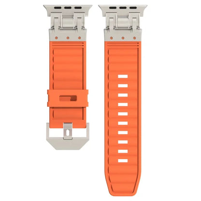 For Apple Watch Ultra 2 Ultra 49mm / 9 8 7 45mm / 6 5 4 SE (2023) SE (2022) SE 44mm / 3 2 1 42mm Silicone Strap Striped Watch Band