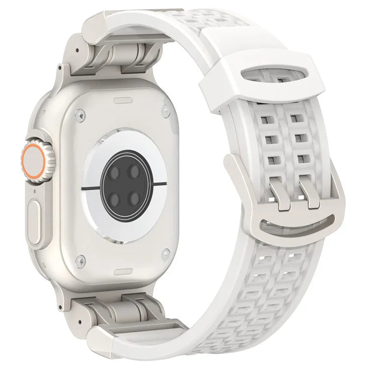 For Apple Watch Ultra 2 Ultra 49mm / Series 9 8 7 45mm / 6 5 4 SE (2022) SE (2023) SE 44mm / 3 2 1 42mm Silicone Watch Band Dual Claw