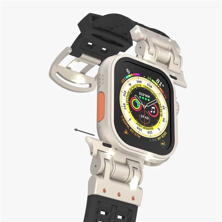 For Apple Watch Ultra 2 Ultra 49mm / Series 9 8 7 45mm / 6 5 4 SE (2022) SE (2023) SE 44mm / 3 2 1 42mm Silicone Watch Band Dual Claw