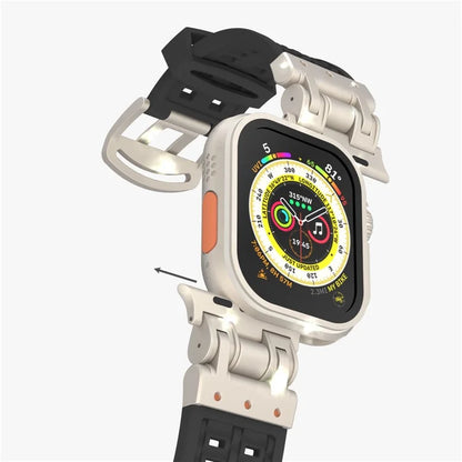 For Apple Watch Ultra 2 Ultra 49mm / Series 9 8 7 45mm / 6 5 4 SE (2022) SE (2023) SE 44mm / 3 2 1 42mm Silicone Watch Band Dual Claw