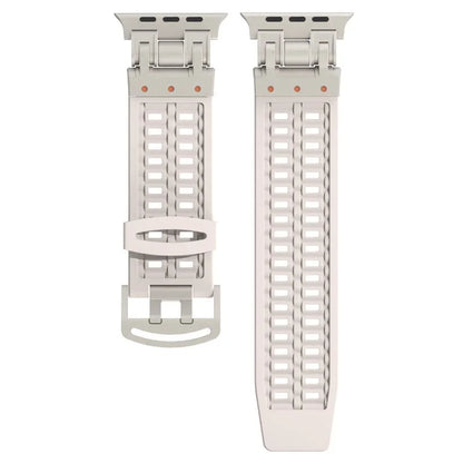 For Apple Watch Ultra 2 Ultra 49mm / Series 9 8 7 45mm / 6 5 4 SE (2022) SE (2023) SE 44mm / 3 2 1 42mm Silicone Watch Band Dual Claw