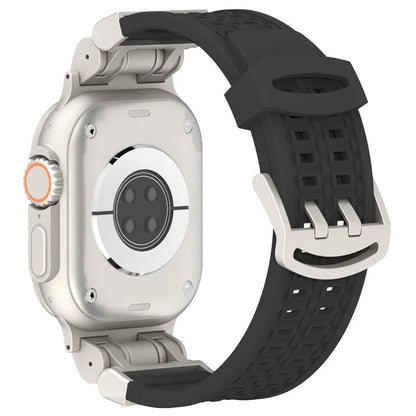 For Apple Watch Ultra 2 Ultra 49mm / Series 9 8 7 45mm / 6 5 4 SE (2022) SE (2023) SE 44mm / 3 2 1 42mm Silicone Watch Band Dual Claw