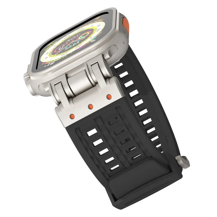 For Apple Watch Ultra 2 Ultra 49mm / Series 9 8 7 45mm / 6 5 4 SE (2022) SE (2023) SE 44mm / 3 2 1 42mm Silicone Watch Band Dual Claw