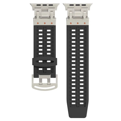 For Apple Watch Ultra 2 Ultra 49mm / Series 9 8 7 45mm / 6 5 4 SE (2022) SE (2023) SE 44mm / 3 2 1 42mm Silicone Watch Band Dual Claw