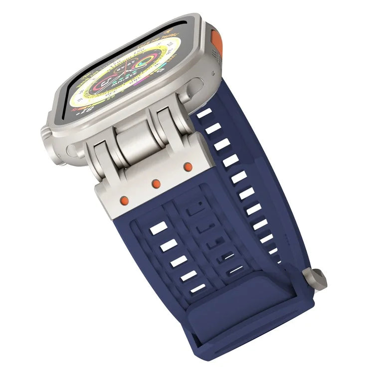 For Apple Watch Ultra 2 Ultra 49mm / Series 9 8 7 45mm / 6 5 4 SE (2022) SE (2023) SE 44mm / 3 2 1 42mm Silicone Watch Band Dual Claw