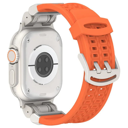 For Apple Watch Ultra 2 Ultra 49mm / Series 9 8 7 45mm / 6 5 4 SE (2022) SE (2023) SE 44mm / 3 2 1 42mm Silicone Watch Band Dual Claw
