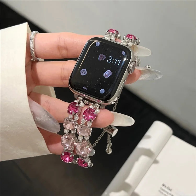 For Apple Watch Series 9 8 7 41mm / 6 5 4 SE (2023) SE (2022) SE 40mm / 3 2 1 38mm Jewelry Wristband Rhinestone Bracelet