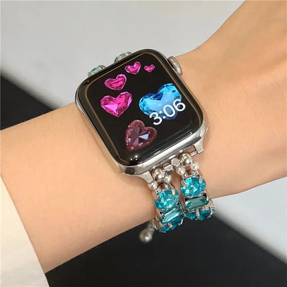 For Apple Watch Series 9 8 7 41mm / 6 5 4 SE (2023) SE (2022) SE 40mm / 3 2 1 38mm Jewelry Wristband Rhinestone Bracelet