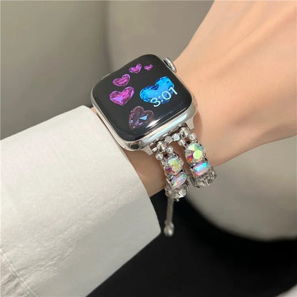 For Apple Watch Series 9 8 7 41mm / 6 5 4 SE (2023) SE (2022) SE 40mm / 3 2 1 38mm Jewelry Wristband Rhinestone Bracelet