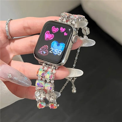 For Apple Watch Series 9 8 7 41mm / 6 5 4 SE (2023) SE (2022) SE 40mm / 3 2 1 38mm Jewelry Wristband Rhinestone Bracelet