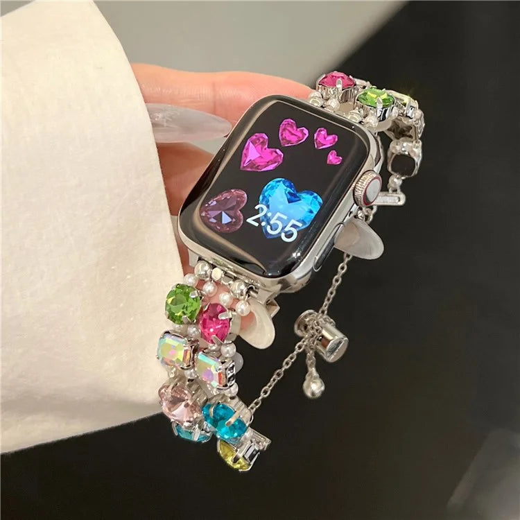 For Apple Watch Series 9 8 7 41mm / 6 5 4 SE (2023) SE (2022) SE 40mm / 3 2 1 38mm Jewelry Wristband Rhinestone Bracelet