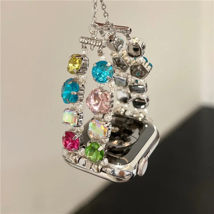For Apple Watch Series 9 8 7 41mm / 6 5 4 SE (2023) SE (2022) SE 40mm / 3 2 1 38mm Jewelry Wristband Rhinestone Bracelet