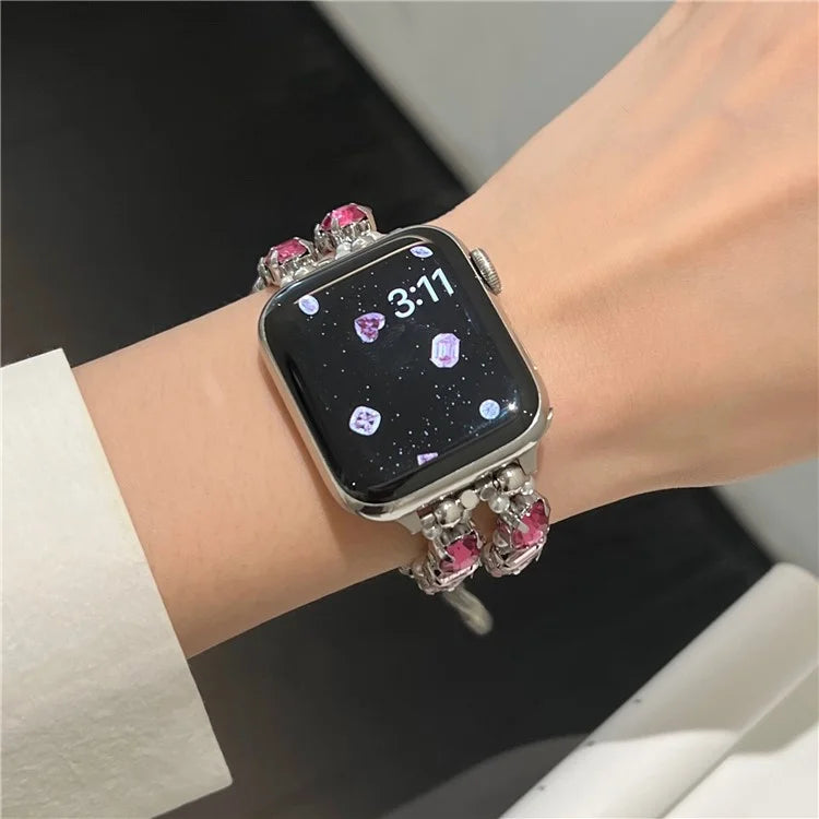 For Apple Watch Ultra 2 Ultra 49mm / Series 9 8 7 45mm / 6 5 4 SE (2022) SE (2023) SE 44mm / 3 2 1 42mm Watch Band Rhinestone Chain Bracelet