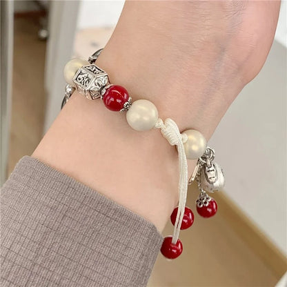 For Apple Watch Series 9 8 7 41mm / 6 5 4 SE (2023) SE (2022) SE 40mm / 3 2 1 38mm Chinese Style Matte Pearl Wrist Band