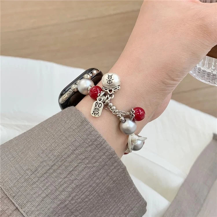 For Apple Watch Ultra 49mm Ultra 2 49mm / Series 9 8 7 45mm / 6 5 4 SE (2023) SE (2022) SE 44mm / 3 2 1 42mm Artificial Pearl Strap