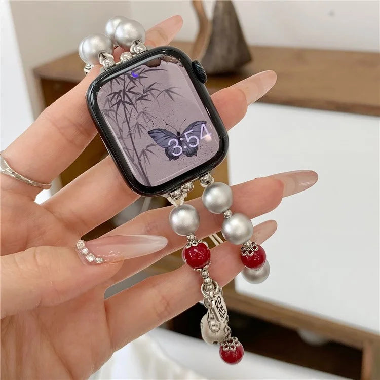 For Apple Watch Ultra 49mm Ultra 2 49mm / Series 9 8 7 45mm / 6 5 4 SE (2023) SE (2022) SE 44mm / 3 2 1 42mm Artificial Pearl Strap