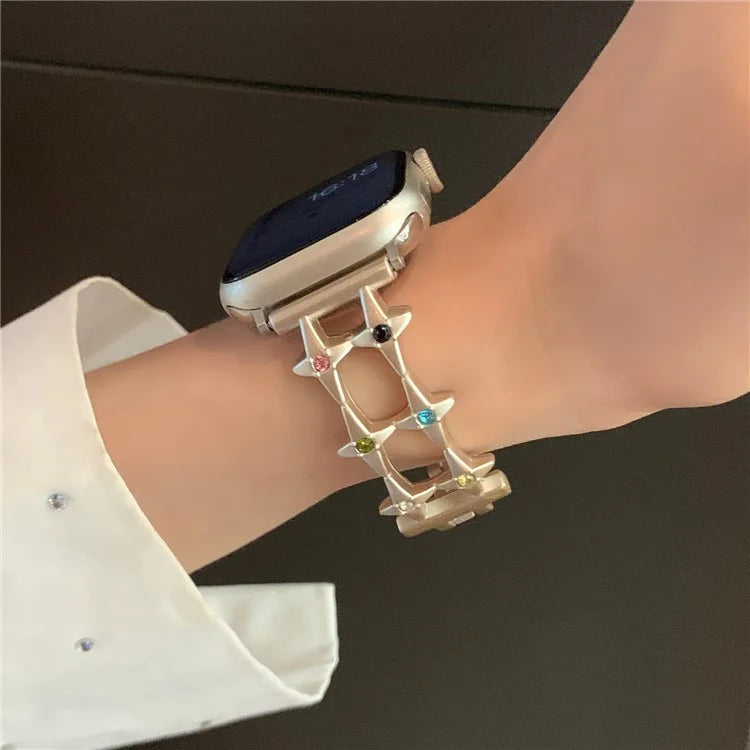 For Apple Watch Series 9 8 7 41mm / 6 5 4 SE (2023) SE (2022) SE 40mm / 3 2 1 38mm Alloy Bracelet Watch Band