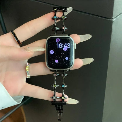 For Apple Watch Series 9 8 7 41mm / 6 5 4 SE (2023) SE (2022) SE 40mm / 3 2 1 38mm Alloy Bracelet Watch Band