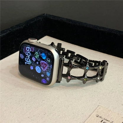 For Apple Watch Series 9 8 7 41mm / 6 5 4 SE (2023) SE (2022) SE 40mm / 3 2 1 38mm Alloy Bracelet Watch Band