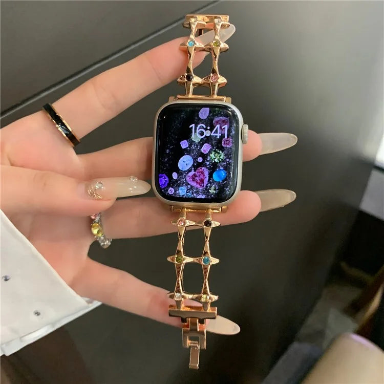 For Apple Watch Series 9 8 7 41mm / 6 5 4 SE (2023) SE (2022) SE 40mm / 3 2 1 38mm Alloy Bracelet Watch Band