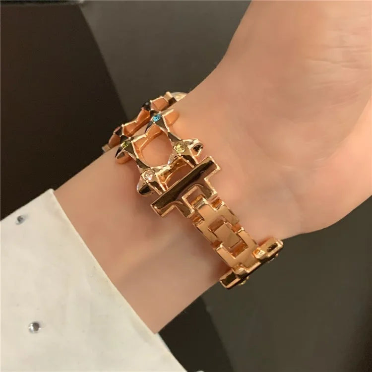 For Apple Watch Series 9 8 7 41mm / 6 5 4 SE (2023) SE (2022) SE 40mm / 3 2 1 38mm Alloy Bracelet Watch Band