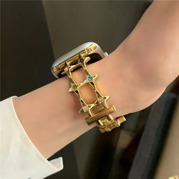 For Apple Watch Series 9 8 7 41mm / 6 5 4 SE (2023) SE (2022) SE 40mm / 3 2 1 38mm Alloy Bracelet Watch Band
