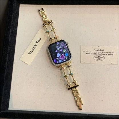 For Apple Watch Series 9 8 7 41mm / 6 5 4 SE (2023) SE (2022) SE 40mm / 3 2 1 38mm Alloy Bracelet Watch Band