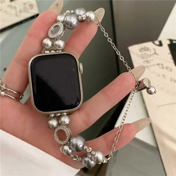 For Apple Watch Ultra 2 Ultra 49mm / Series 9 8 7 45mm / 6 5 4 SE (2022) SE (2023) SE 44mm / 3 2 1 42mm Watch Band Pearls Bracelet