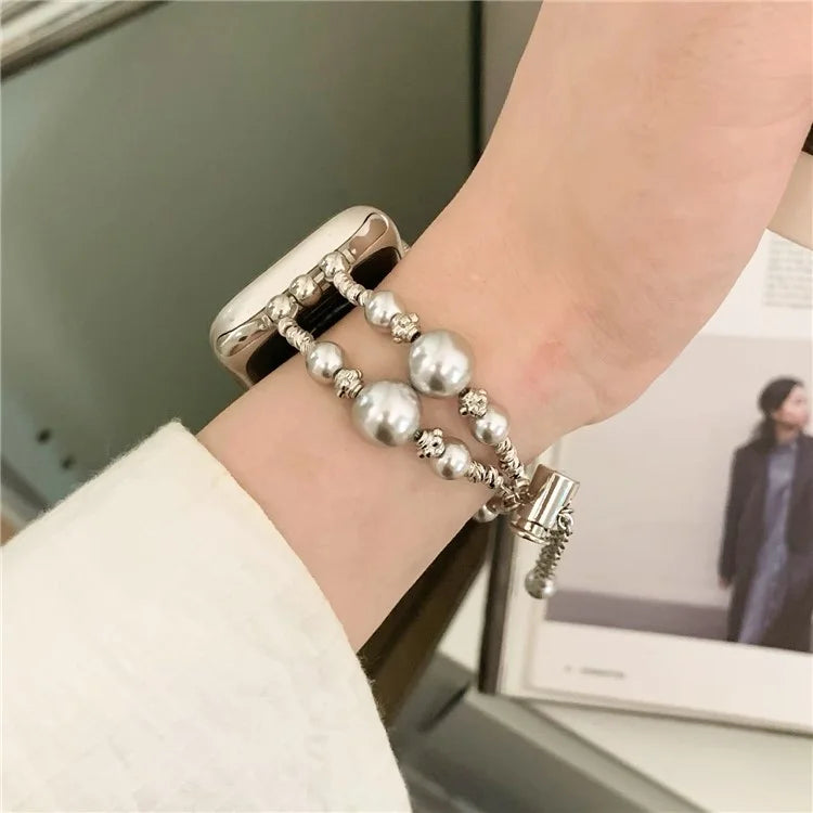 For Apple Watch Ultra 2 Ultra 49mm / Series 9 8 7 45mm / 6 5 4 SE (2022) SE (2023) SE 44mm / 3 2 1 42mm Watch Band Pearls Bracelet