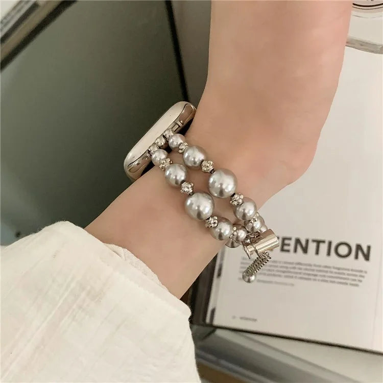 For Apple Watch Ultra 2 Ultra 49mm / Series 9 8 7 45mm / 6 5 4 SE (2022) SE (2023) SE 44mm / 3 2 1 42mm Watch Band Pearls Bracelet