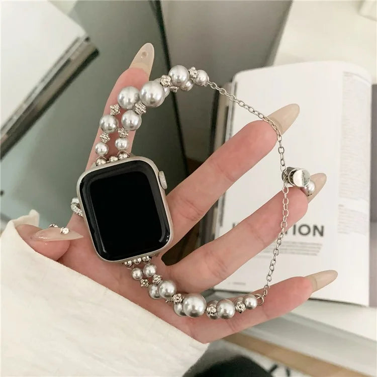 For Apple Watch Ultra 2 Ultra 49mm / Series 9 8 7 45mm / 6 5 4 SE (2022) SE (2023) SE 44mm / 3 2 1 42mm Watch Band Pearls Bracelet
