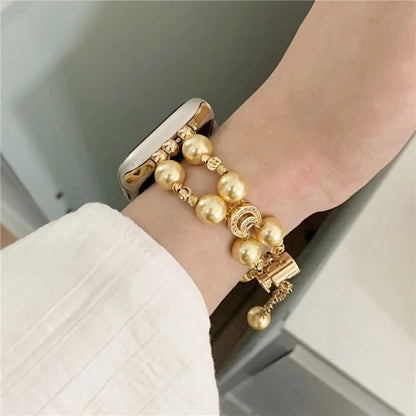 For Apple Watch Ultra 2 Ultra 49mm / Series 9 8 7 45mm / 6 5 4 SE (2022) SE (2023) SE 44mm / 3 2 1 42mm Watch Band Pearls Bracelet