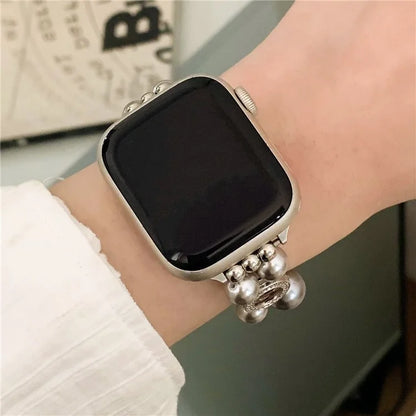 For Apple Watch Series 9 8 7 41mm / 6 5 4 SE (2022) SE (2023) SE 40mm / 3 2 1 38mm Watch Strap Pearls Bracelet