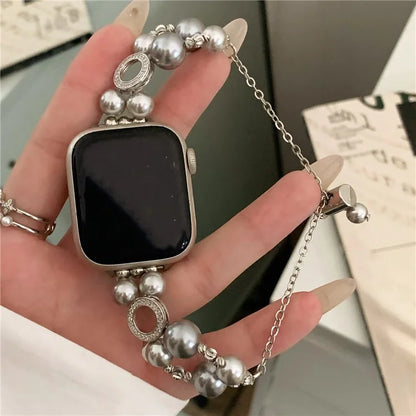 For Apple Watch Series 9 8 7 41mm / 6 5 4 SE (2022) SE (2023) SE 40mm / 3 2 1 38mm Watch Strap Pearls Bracelet