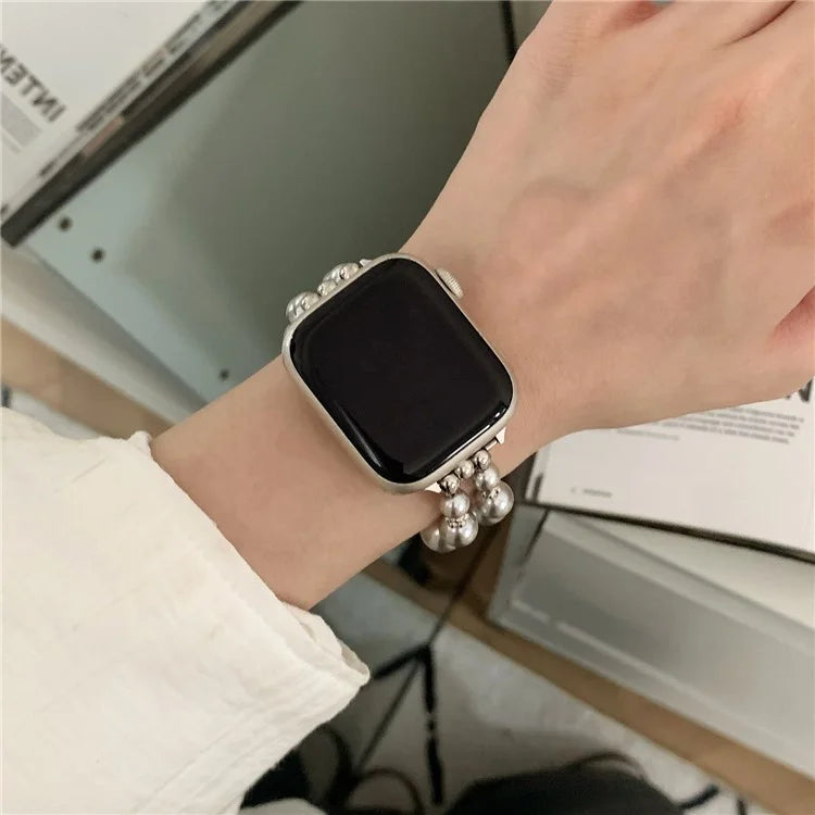 For Apple Watch Series 9 8 7 41mm / 6 5 4 SE (2022) SE (2023) SE 40mm / 3 2 1 38mm Watch Strap Pearls Bracelet