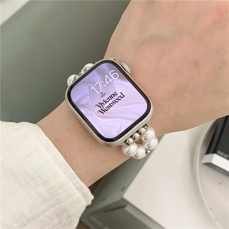 For Apple Watch Series 9 8 7 41mm / 6 5 4 SE (2022) SE (2023) SE 40mm / 3 2 1 38mm Watch Strap Pearls Bracelet