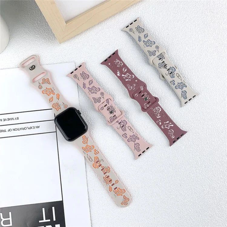 For Apple Watch Ultra 2 Ultra 49mm / Series 9 8 7 45mm / 6 5 4 SE (2022) SE (2023) SE 44mm / 3 2 1 42mm Silicone Strap