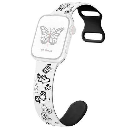 For Apple Watch Series 9 8 7 41mm / 6 5 4 SE (2022) SE (2023) SE 40mm / 3 2 1 38mm Silicone Strap Dual Color Watchband