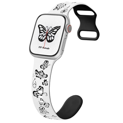 For Apple Watch Series 9 8 7 41mm / 6 5 4 SE (2022) SE (2023) SE 40mm / 3 2 1 38mm Silicone Strap Dual Color Watchband