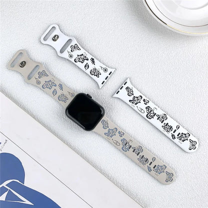 For Apple Watch Series 9 8 7 41mm / 6 5 4 SE (2022) SE (2023) SE 40mm / 3 2 1 38mm Silicone Strap Dual Color Watchband