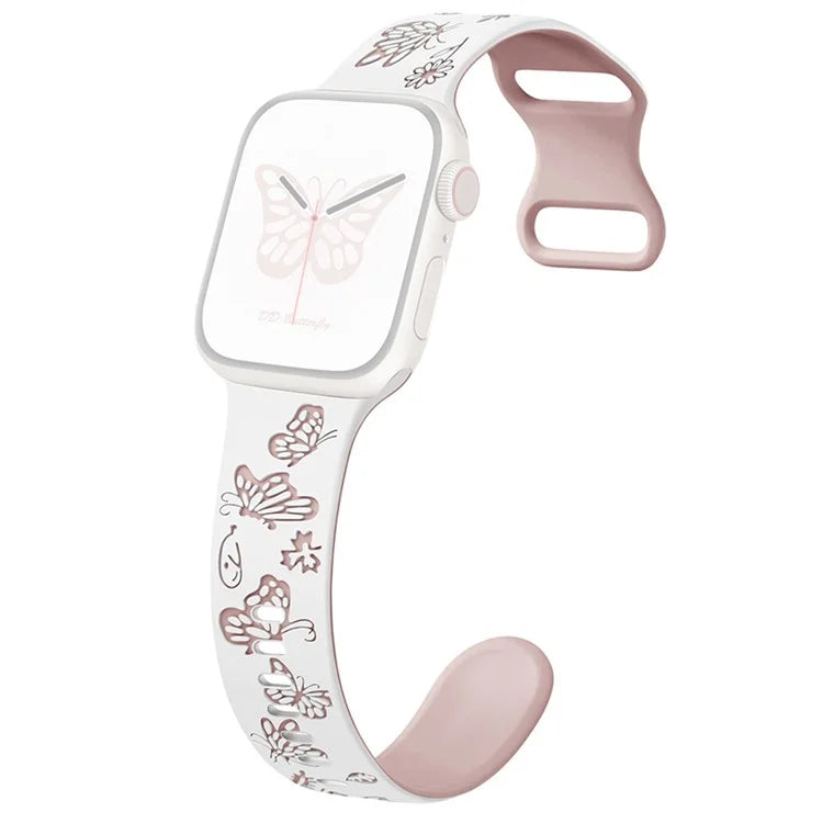 For Apple Watch Series 9 8 7 41mm / 6 5 4 SE (2022) SE (2023) SE 40mm / 3 2 1 38mm Silicone Strap Dual Color Watchband