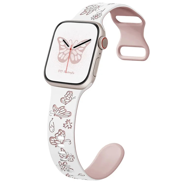 For Apple Watch Series 9 8 7 41mm / 6 5 4 SE (2022) SE (2023) SE 40mm / 3 2 1 38mm Silicone Strap Dual Color Watchband