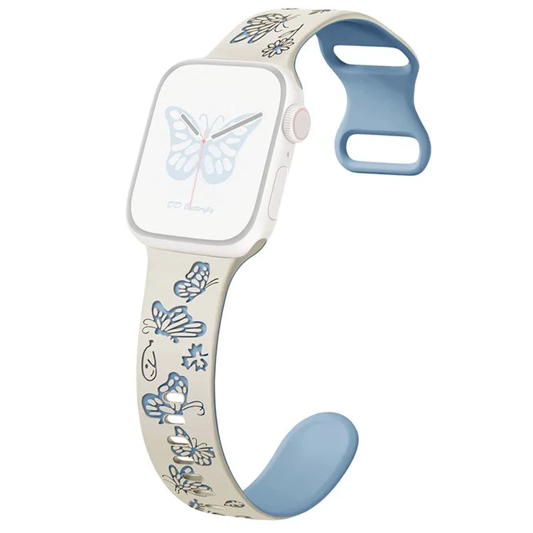 For Apple Watch Series 9 8 7 41mm / 6 5 4 SE (2022) SE (2023) SE 40mm / 3 2 1 38mm Silicone Strap Dual Color Watchband