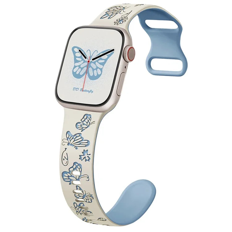 For Apple Watch Series 9 8 7 41mm / 6 5 4 SE (2022) SE (2023) SE 40mm / 3 2 1 38mm Silicone Strap Dual Color Watchband