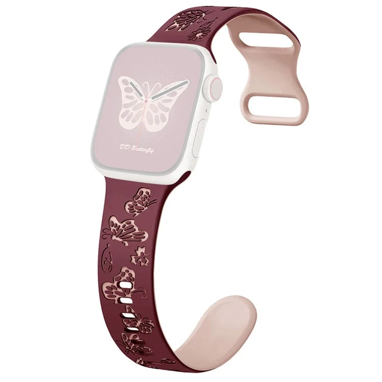 For Apple Watch Series 9 8 7 41mm / 6 5 4 SE (2022) SE (2023) SE 40mm / 3 2 1 38mm Silicone Strap Dual Color Watchband